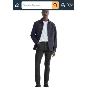 $53.00 Everlane The Selvedge Slim-Fit Jean - Black Rinse Size 28x32 at Amazon Men’s Clothing store