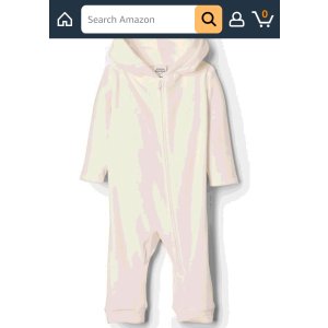 $3.90 Amazon Essentials x Sofia Grainge Unisex Babies  Velour Hooded Coverall, Ivory, 3-6 Months : Clothing, Shoes & Jewelry