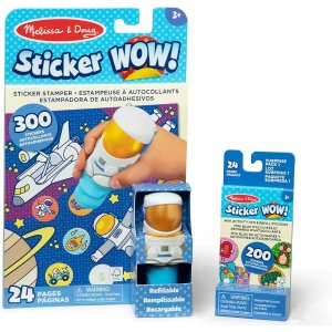 $7.49 Melissa & Doug Sticker Wow!™ Astronaut Bundle: 24-Page Activity Book, Refillable Sticker Stamper, Mini Pad, 500 Stickers, Arts and Crafts for Kids Ages 3+ : Toys & Games