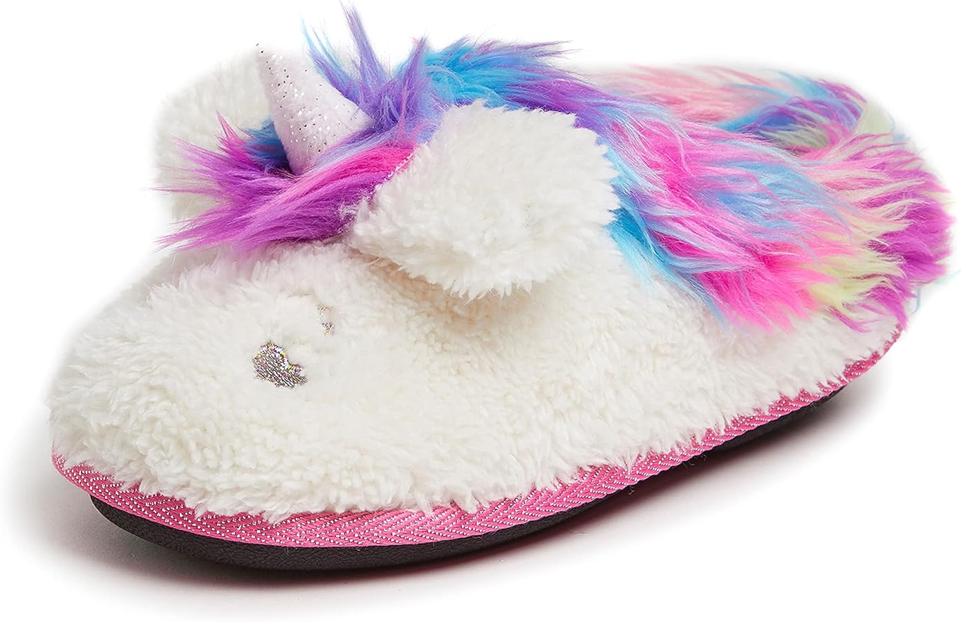 Dearfoams Easter Basket Stuffers Gifts for Kids Washable Animal Critter Slippers, Multi Unicorn, 11-12 Toddler | Slippers
