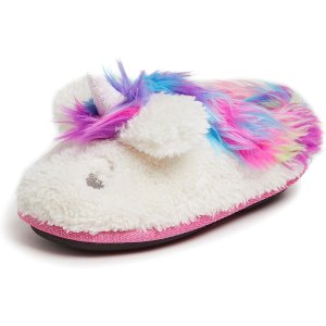 $8.08 Dearfoams Easter Basket Stuffers Gifts for Kids Washable Animal Critter Slippers, Multi Unicorn, 11-12 Toddler | Slippers