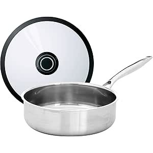 $14.14 Amazon.com: Black Cube Stainless Steel Cookware, Sauté Pan w/Lid, 9.5-Inch Diameter, 3 Quart: Home & Kitchen