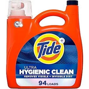 $12.39 4 for $49.55 ($12.39 each) Amazon.com: Tide Ultra Hygienic Clean Liquid Laundry Detergent, Original Scent, 132 fl oz, 94 Loads, Removes visible and invisible dirt, Laundry Detergent Liquid :