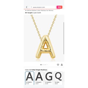 $1.5 Amazon.com: Lcherry Initial Necklace for Women, Bubble Letter A Necklace, 18K Gold Plated Alphabet Name Pendant, Personalized Jewelry Gift for Her : Clothing, Shoes & Jewelry