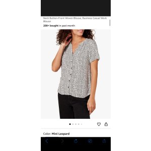 $4.53 Amazon.com: Amazon Essentials Women s Short-Sleeve Woven Blouse Shirt, -Mini Leopard, XX-Large