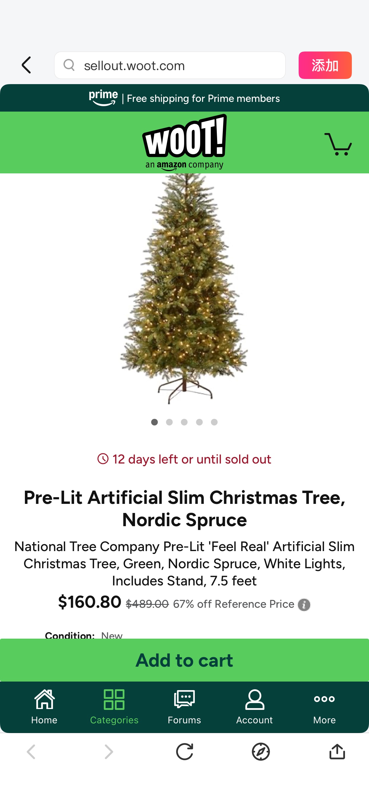 Pre-Lit Artificial Slim Christmas Tree, Nordic Spruce