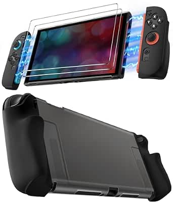 Amazon.com: ivoler Dockable Grip Case for Nintendo Switch 2, 5-in-1 Kit: Skin-Feel Matte PC Shell, Detachable 2 X Joy-Con Grips Cover, 2X Screen Protector, Scratch&amp;Shock Protection Full 