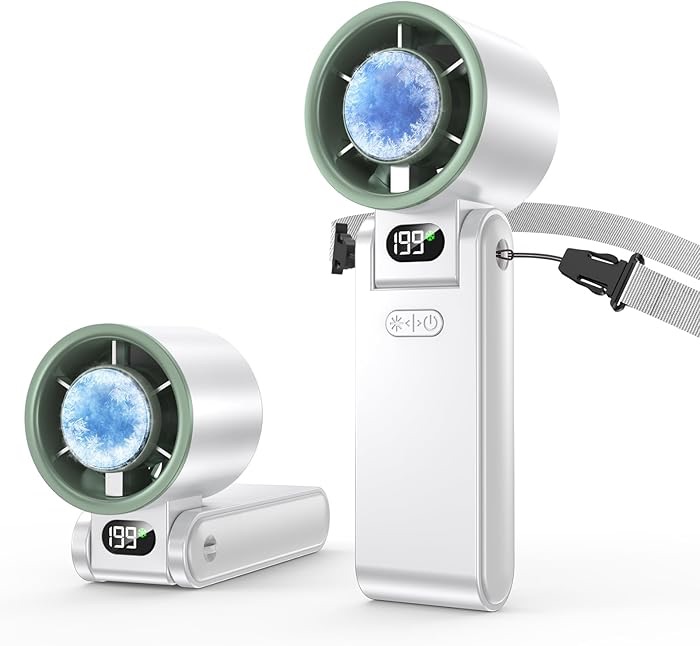 Amazon.com: Hihvls Portable Handheld Fan with Ice Cooler, 199 Speed Personal Fan,5500mAh Rechargeable,20H Cooling Time,20000 RPM Powerful Motor, Summer Essential for Travel/Outdoor/Office, White : Hom