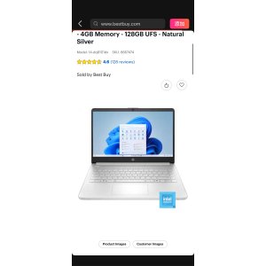 $249 HP 14  Laptop Intel N150 Processor 4GB Memory 128GB UFS Natural Silver 14-dq6101dx - Best Buy