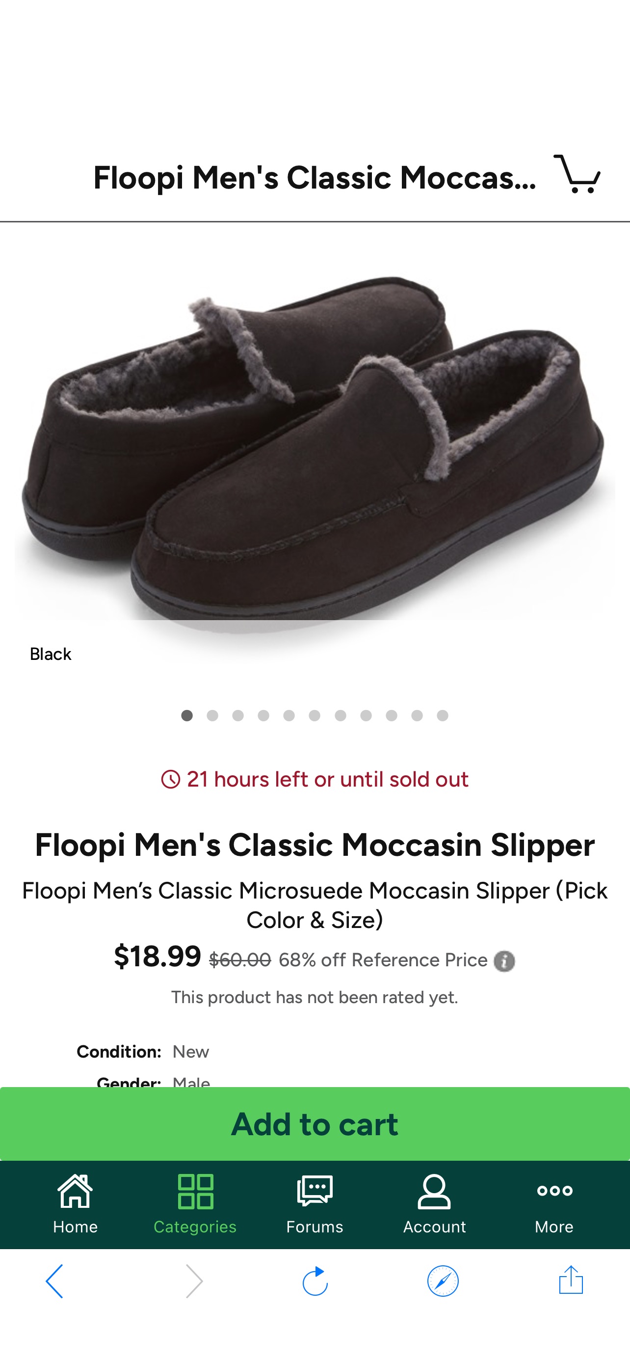 Floopi Men's Classic Moccasin Slipper