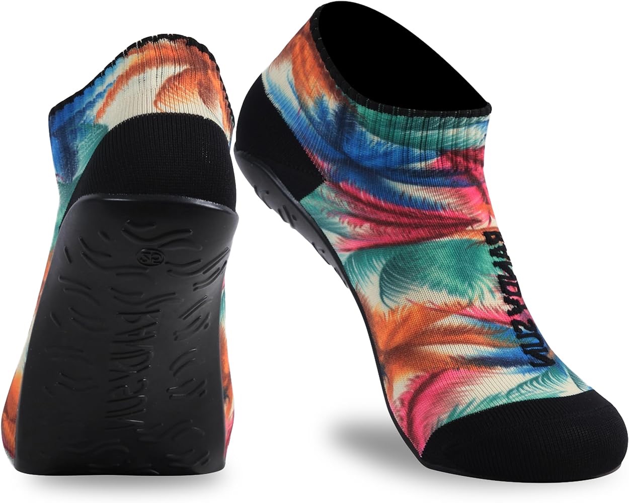 Amazon.com: RANDY SUN Unisex Barefoot Beach Socks, Smooth Stretchy Fabric Quick-Dry Sand Water Shoes for Walking, Travel, Beach Swim Surf Yoga Lightweight and Compressible(1 Pair Red Printed Low Cut S