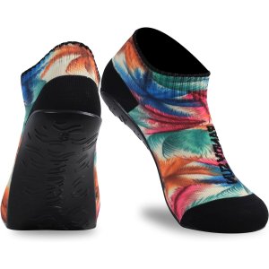 $7.97 Amazon.com: RANDY SUN Unisex Barefoot Beach Socks, Smooth Stretchy Fabric Quick-Dry Sand Water Shoes for Walking, Travel, Beach Swim Surf Yoga Lightweight and Compressible(1 Pair Red Printed Low Cut S