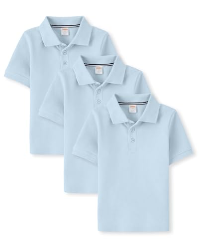 Gymboree,Boys,and Toddler Short Sleeve Polo Shirt,Cloudless 3-Pack,7: Clothing, Shoes & Jewelry