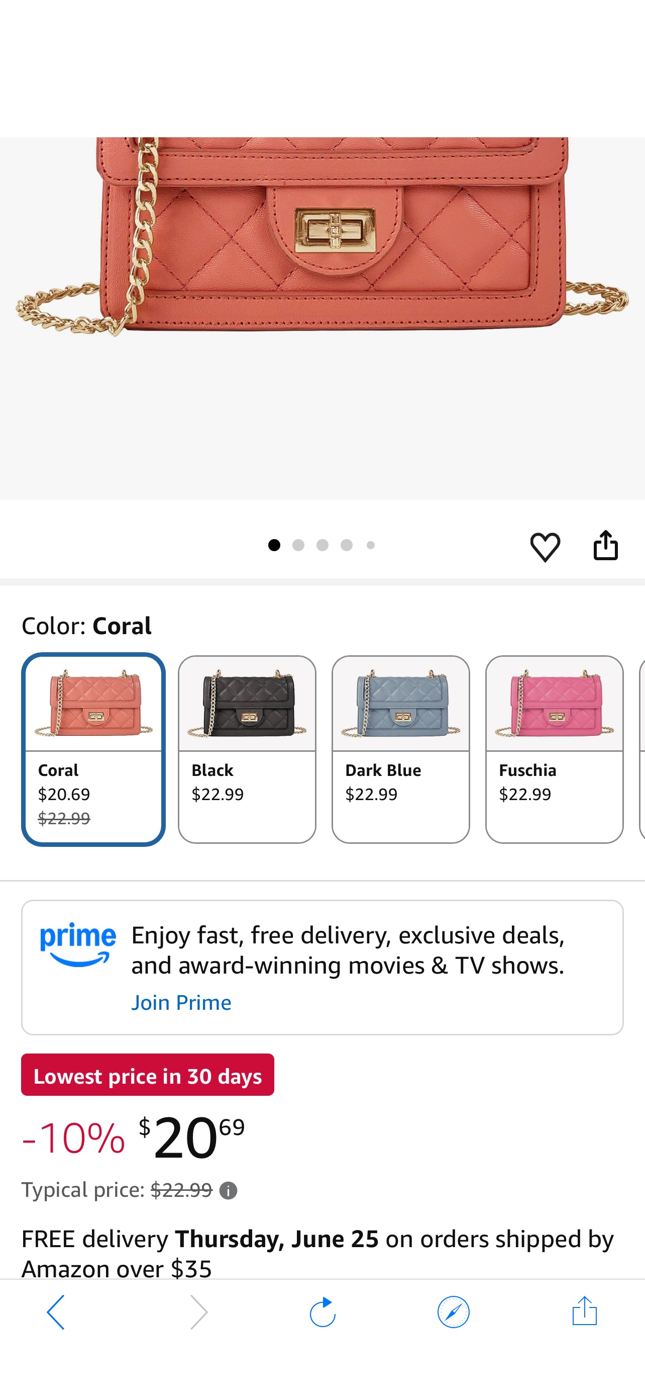 SG SUGU Small Quilted Crossbody Bag, Trendy Designer Shoulder Bag, Phone Wallet Purse for Women (Coral): Handbags: Amazon.com