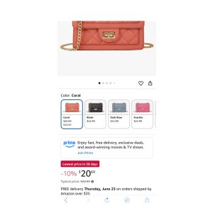 $20.69 SG SUGU Small Quilted Crossbody Bag, Trendy Designer Shoulder Bag, Phone Wallet Purse for Women (Coral): Handbags: Amazon.com