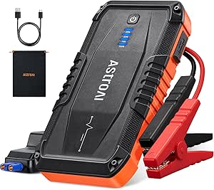 Amazon.com: AstroAI S8 Car Battery Jump Starter, Car Jumper Starter Battery Pack for Up to 6.0L Gas &amp; 3.0L Diesel Engines, 12V Portable Jump Box with 3 Modes Flashlight and Jumper Cable 