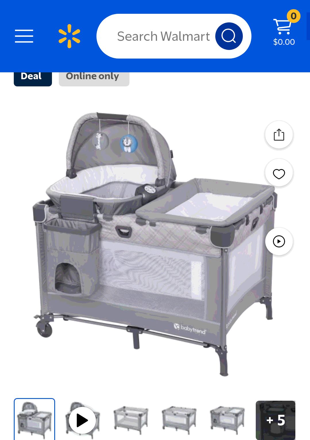 Baby Trend Nursery Den Playard with Dome Napper, Changing Table & Diaper Stacker in Madrid Plaid - Walmart.com