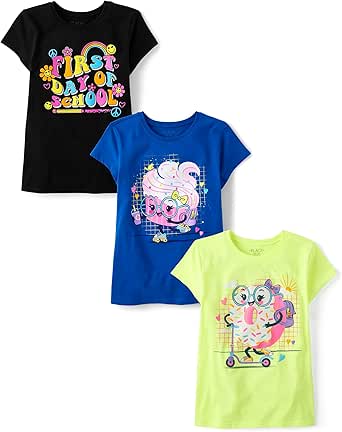 Amazon.com: The Children's Place,Girls,School Days Short Sleeve Graphic T-Shirts,Multipacks,First Day/Cupcake/Doughnut 3-Pack,X-Large: Clothing, Shoes &amp; Jewelry
