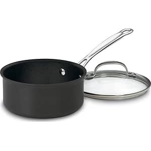 $17.95 Amazon.com: Cuisinart Chef's Classic Nonstick Hard-Anodized 1.5-Quart Saucepan with Lid, Black, 619C-16: Cuisinart Pot: Home & Kitchen