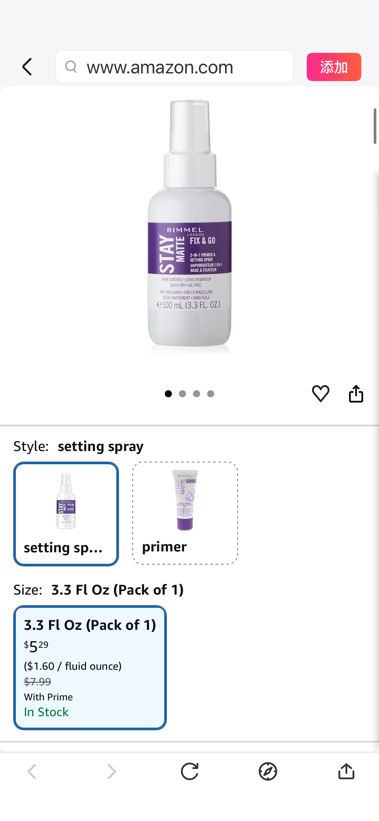 Amazon.com : Rimmel London Stay Matte Fix & Go - 001 Transparent - 2-in-1 Primer & Setting Spray, Oil-Free, Locks Makeup into Place, Soothes Skin, 3.3 oz : Beauty & Personal Care