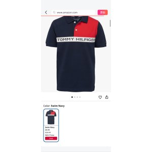 $9.99 Amazon.com: Tommy Hilfiger Boy s Nasir Polo (Big Kids) Swim Navy XL (20 Big Kid) : Clothing, Shoes & Jewelry