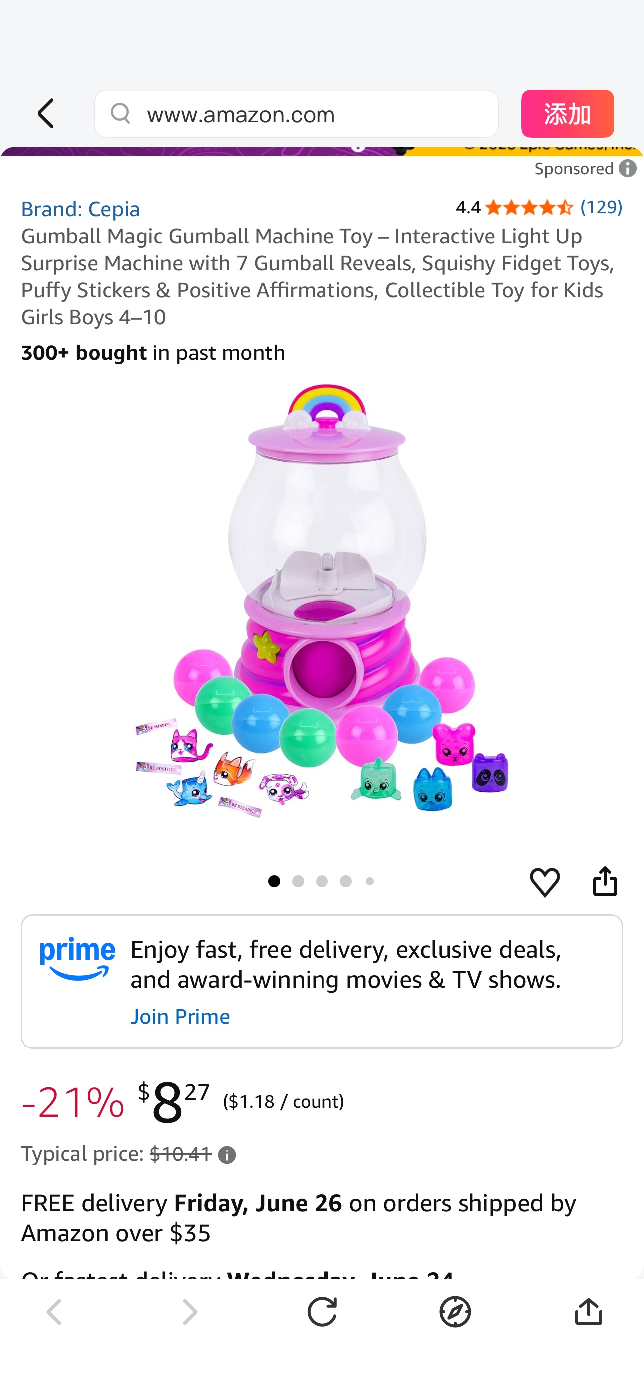 Amazon.com: Gumball Magic Gumball Machine Toy – Interactive Light Up Surprise Machine with 7 Gumball Reveals, Squishy Fidget Toys, Puffy Stickers & Positive Affirmations, Collectible Toy for Kids Girl