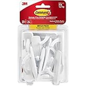 $9.99 Amazon.com: Command Variety Pack, Including 10 Pairs of Picture Hanging Strips, 6 Wire Hooks and 8 Utility Hooks for Hanging Christmas Decorations, Damage Free Hanging Up to 19 Items with Co