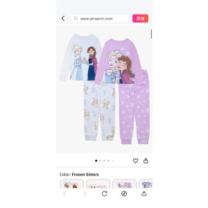 $15.38 Amazon.com: Disney Frozen 2 Girls  4-Piece Snug-fit Cotton Pajama Set, Soft & Cute for Kids, FROZEN SISTERS, 6: Clothing, Shoes & Jewelry