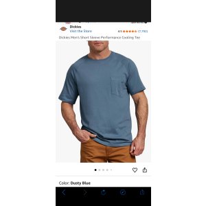 $6.76 Dickies Men s Short Sleeve Performance Cooling Tee Shirt