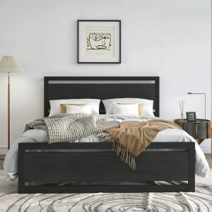 $138.29 Amolife Queen Metal Platform Bed Frame w/ 12.4  Under-Bed Storage - Walmart.com