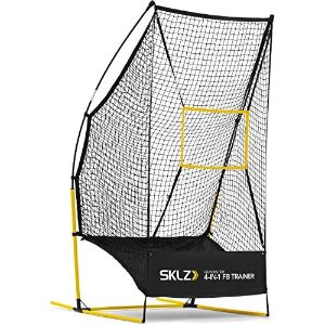 $129.00 Amazon.com : SKLZ Quickster 4-in-1 Multi-Skill Football Net for Pass, Punt, Kick and Snap Training,Black/yellow : Football Kicking Cages : Sports & Outdoors