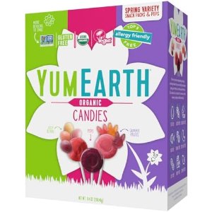 $7.38 Amazon.com : YumEarth Organic Easter Candy Variety Box, 9.4 Ounce - Organic Gummy Fruits, Jelly Beans & Pops - Spring Fruit Flavors - Allergy Friendly, Gluten Free, Non-GMO, Vegan, No Ar