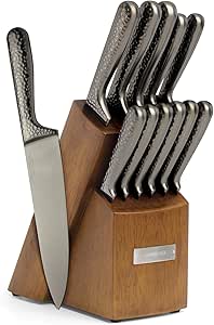 Amazon.com: Cambridge Silversmiths Nero Cutlery Set with Block, Stainless Steel,12-Piece: Home &amp; Kitchen