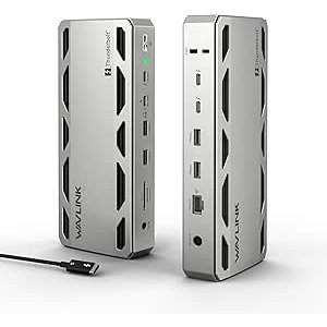 $195 Amazon.com: WAVLINK Intel Certified Thunderbolt 5 Dock, 12-in-1 TB5 Docking Station with 120Gbps Max Transfer, 140W PD, 2.5G Ethernet, 4X USB-A 3.2 Gen 2, SD4.0, for Windows 11/Mac OS 14.6 o