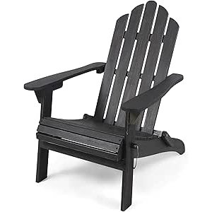 $71.99 Amazon.com : Christopher Knight Home Cara Outdoor Foldable Acacia Wood Adirondack Chair, Dark Gray Finish : Patio, Lawn & Garden
