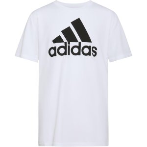 $6.98 adidas Boys  Short Sleeve AEROREADY Performance Logo Tee T-Shirt, White, Large: Clothing, Shoes & Jewelry