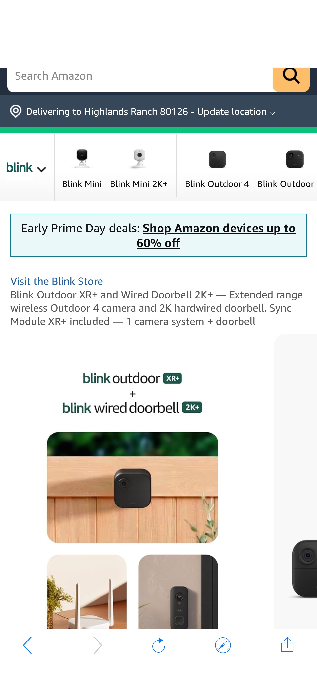 Amazon.com: Blink Outdoor XR+ and Wired Doorbell 2K+ — Extended range wireless Outdoor 4 camera and 2K hardwired doorbell. Sync Module XR+ included — 1 camera system + doorbell