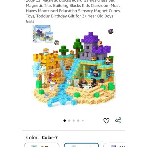 $19.96 200PCS Magnetic Blocks Board Games Chess Set, Magnetic Tiles Building Blocks Kids Classroom Must Haves Montessori Education Sensory Magnet Cubes Toys, Toddler Birthday Gift for 3+ Year Old Boys Girls 
