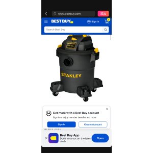 $49 Stanley 6 Gallon wet/dry vacuum Black 8255618/SL18116P - Best Buy