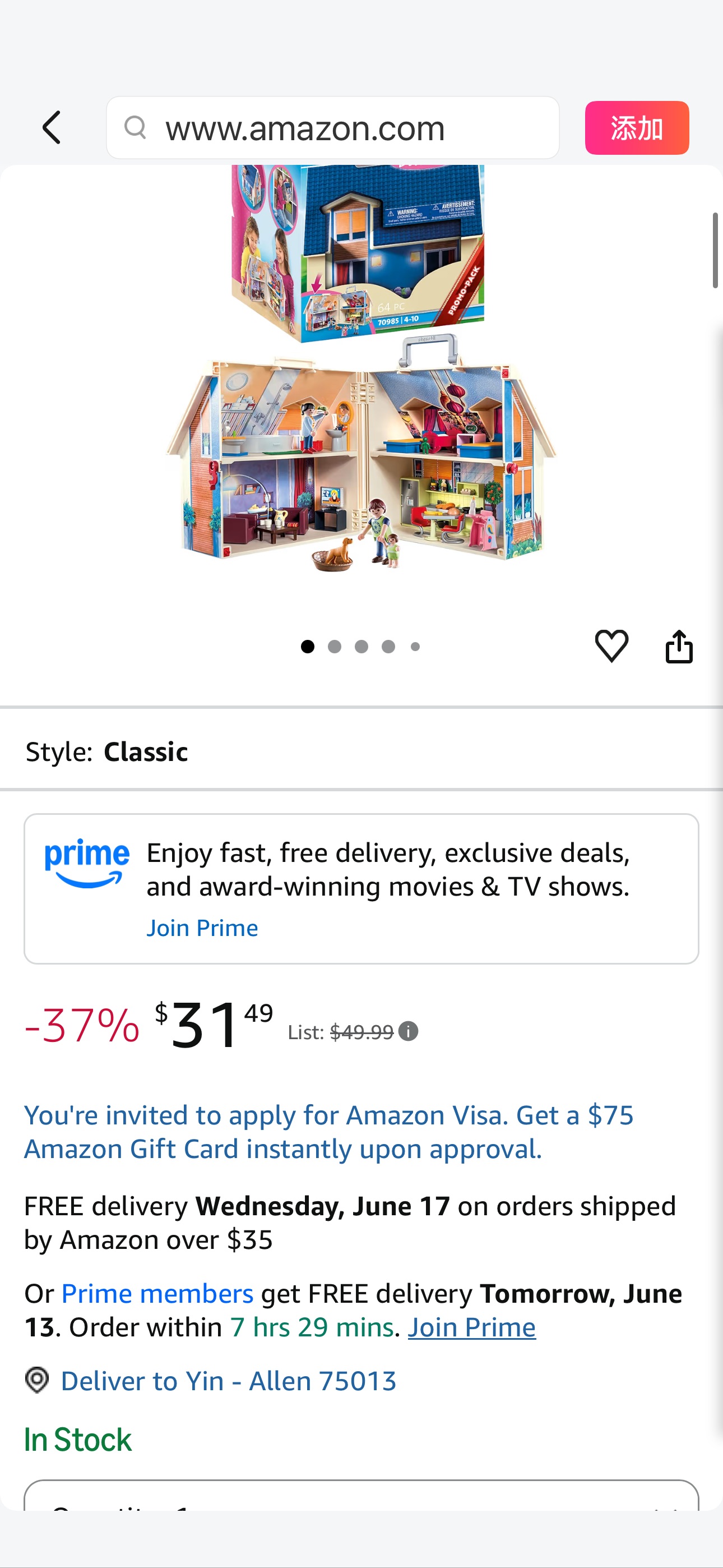 Amazon.com: Playmobil Take Along Dollhouse : Toys & Games