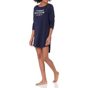 $33.45 Tommy Hilfiger Women s Hacci Long Sleeve Graphic Sleep Shirt PJ XL at Amazon Women’s Clothing store