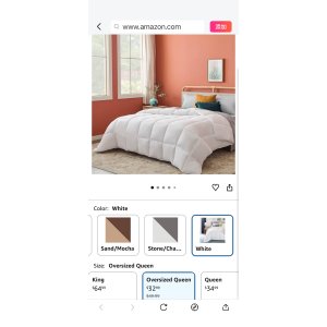 $32.99 Amazon.com: Linenspa White Down Alternative Comforter and Duvet Insert, for Oversized Queen Size Bed – All-Season Comforter with Box Stitch and 8 Duvet Loops – Bedding for Kids, Teens, and Adults : Ho