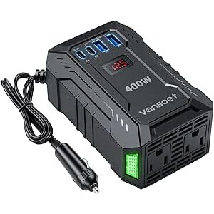 $20.98 Amazon.com: 400W Car Power Inverter DC 12V to 110V AC Inverter with PD 30W/15W USB C+2*USB A Ports & 2 AC Outlets, Car Plug Adapter Outlet for Laptop/Phone/Road Trip : Automotive