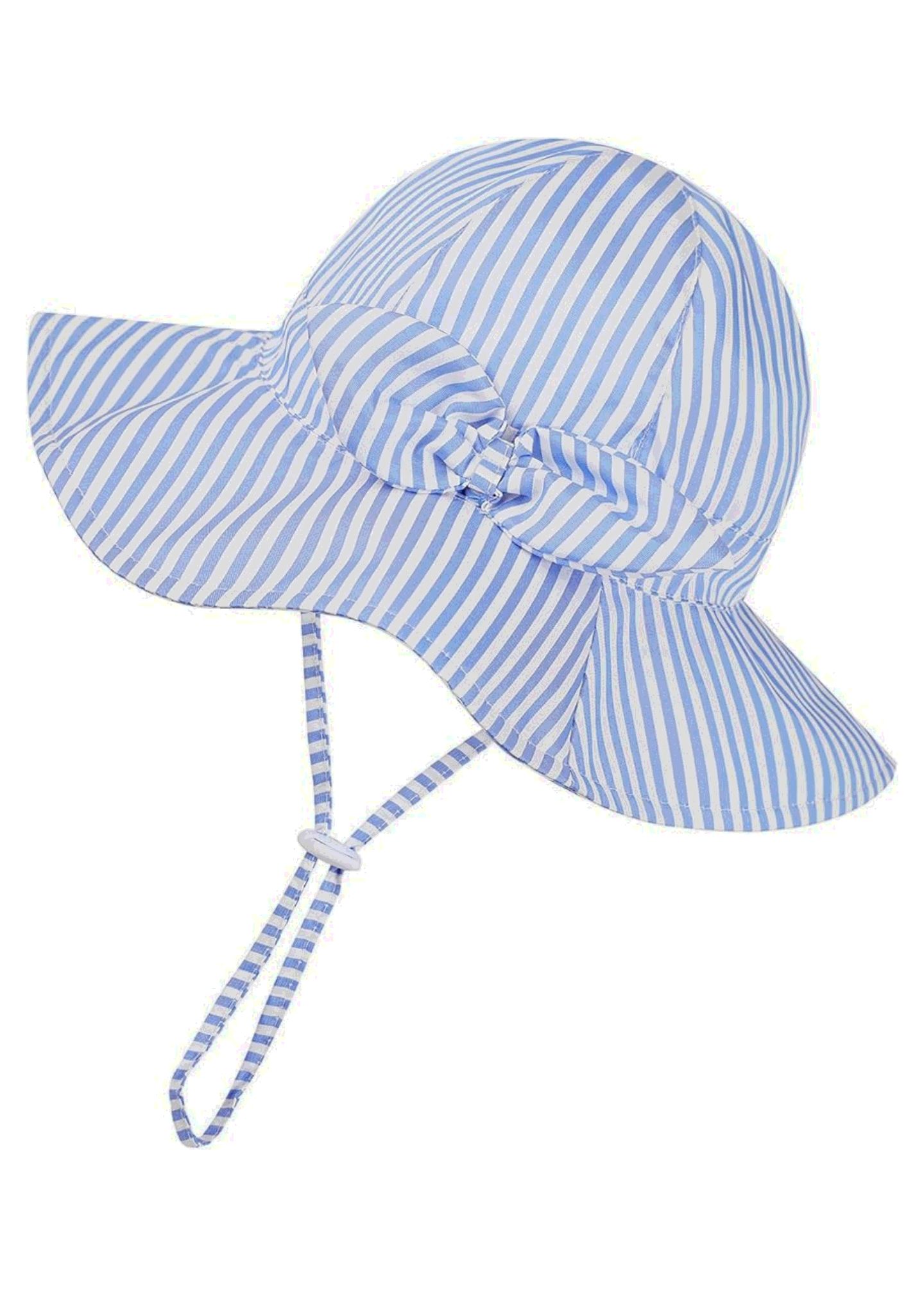 Baby Girl Sun Hat Toddler Beach Hats with UPF 50+ Protective Infant Summer Hat with Wide Brim Baby Girls Bucket Hat (US, Age, 2 Years, 4 Years, Blue Stripe with Bow): Clothing, Shoes & Jewelry