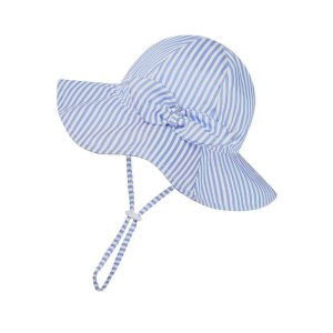 $4.49 Baby Girl Sun Hat Toddler Beach Hats with UPF 50+ Protective Infant Summer Hat with Wide Brim Baby Girls Bucket Hat (US, Age, 2 Years, 4 Years, Blue Stripe with Bow): Clothing, Shoes & Jewelry