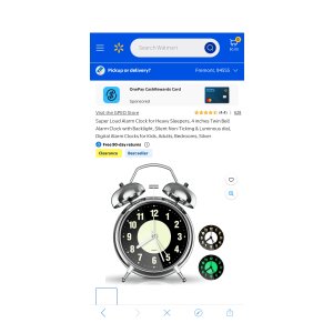 $10.99 GPED Twin Bell Alarm Clock, 4in Super Loud, Silent, Luminous Dial, Silver - Walmart.com