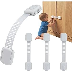 $4.99 Amazon.com: Vkania Child Proof Cabinet Locks - Cabinet Locks Baby Proofing with 3M Adhesives for Refrigerator, Oven, Cupboards, Toilet Seat - Adjustable,Easy Installation,No Drilling (4 Pack) : Baby
