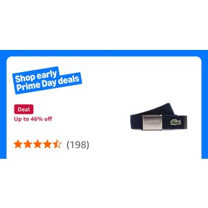 $29.82 Lacoste Men s L.12.12 Textile Signature Croc Logo Belt