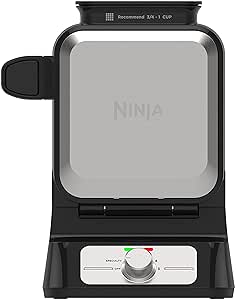 Amazon.com: Ninja Belgian Waffle Maker Pro | Vertical Design | 5 Shade Settings with Precision-Pour Cup &amp; Chef-curated Recipe Guide | Black &amp; Silver | BW1001: Home &amp; Kitchen