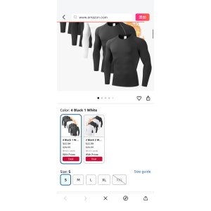$22.94 CYPER SUN Men‘s Thermal Compression Shirts 5 Pack Fleece Lined Base Layer for Cold Weather, Winter Workouts & Outdoor Activities Small at Amazon Men’s Clothing store